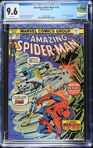 AMAZING SPIDER-MAN #143 CGC 9.6 MARVEL COMICS 1975 JOHN ROMITA COVER 1ST CYCLONE