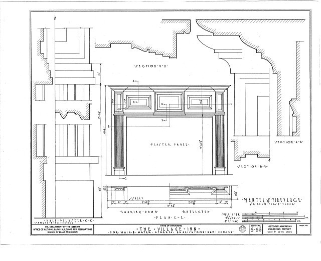 Englishtown New Jersey Village Inn Main & Water Streets 1930s HABS floor plan
