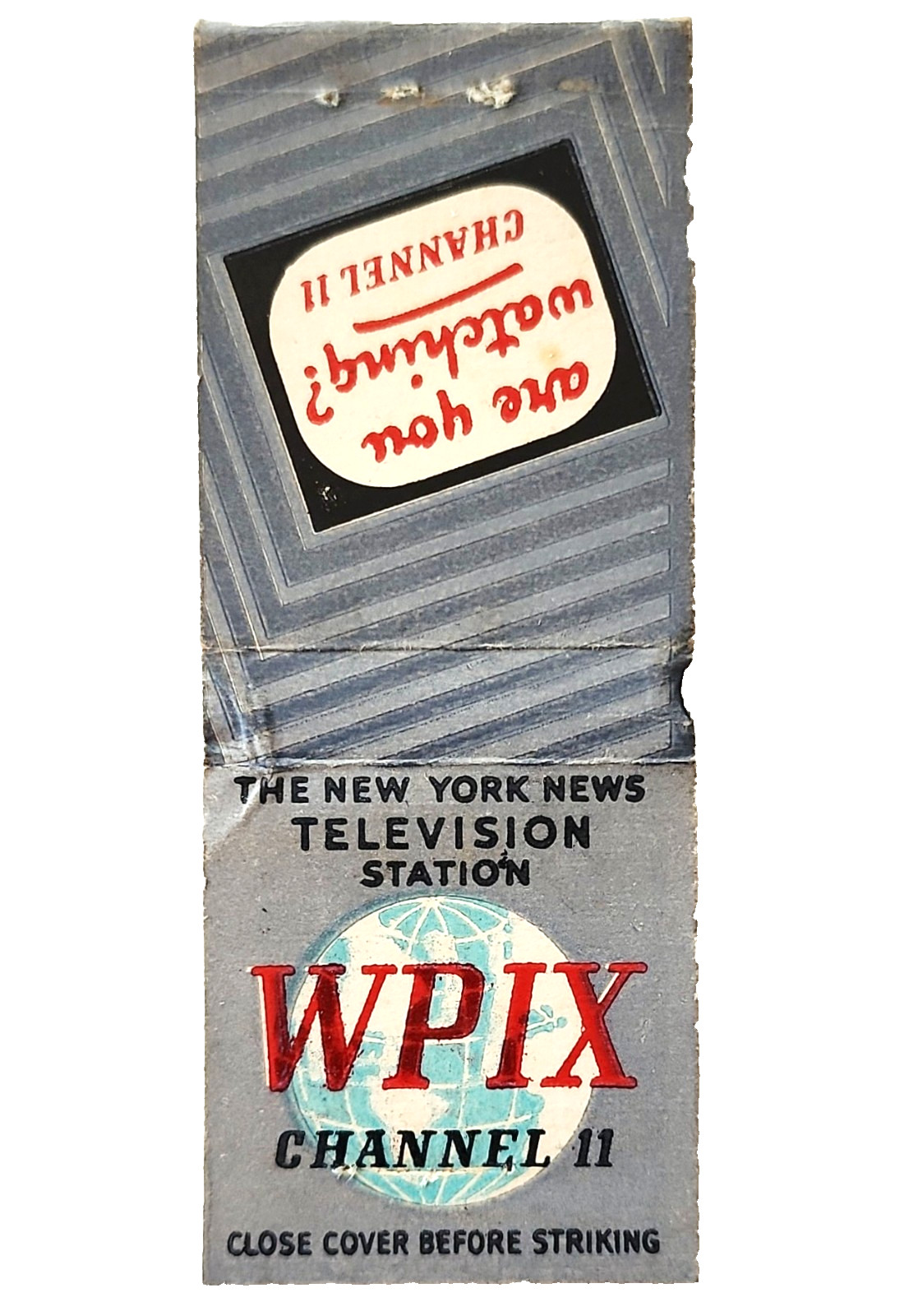 1940s WPIX Channel 11 New York Television Station Matchbook Cover NYC Vintage
