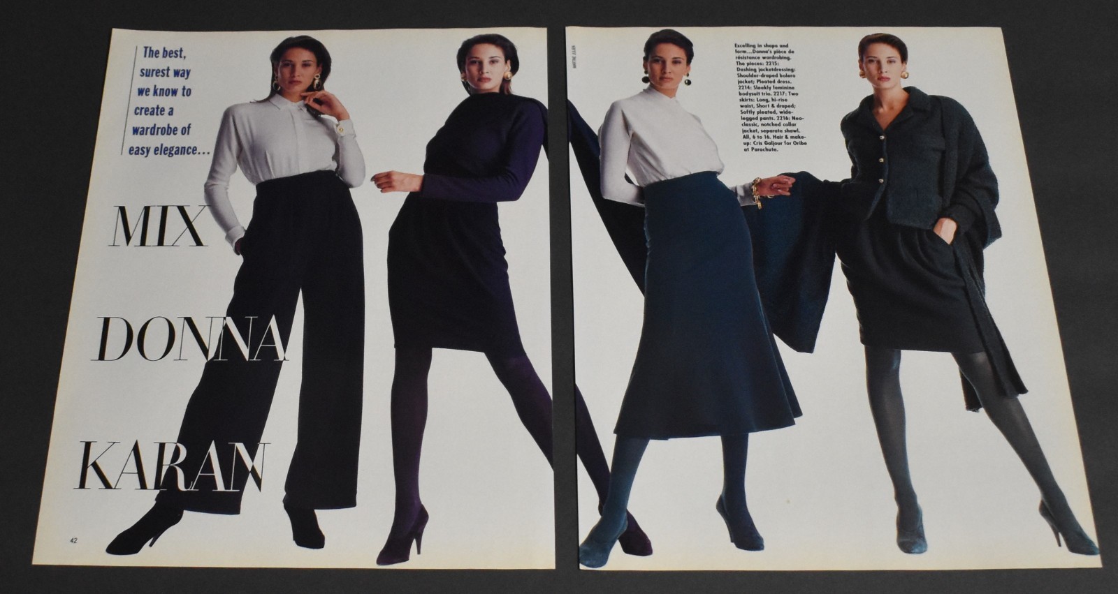 1988 Print Ad Sexy Fashion Long Legs Lady Heels Brunette Pantyhose Donna Karan P