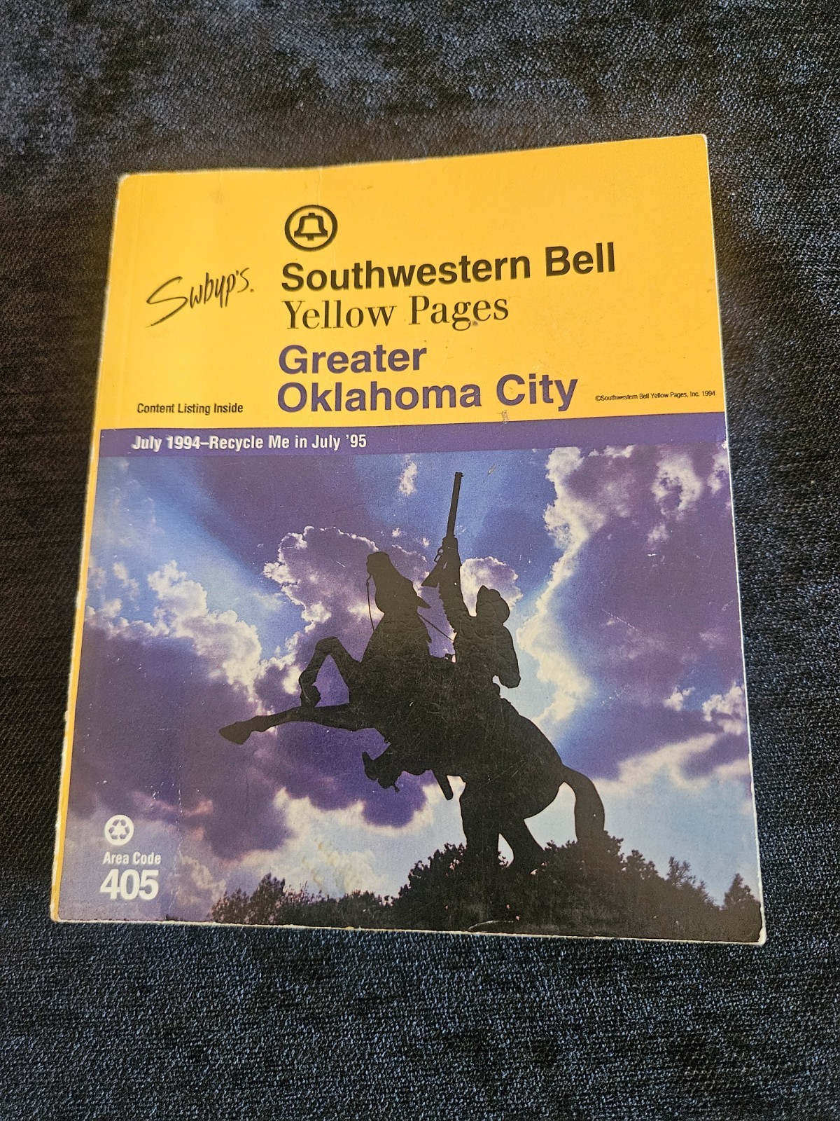 Vintage 1994 Southwestern Bell Yellow Pages Mini Memo Pad Oklahoma City Novelty