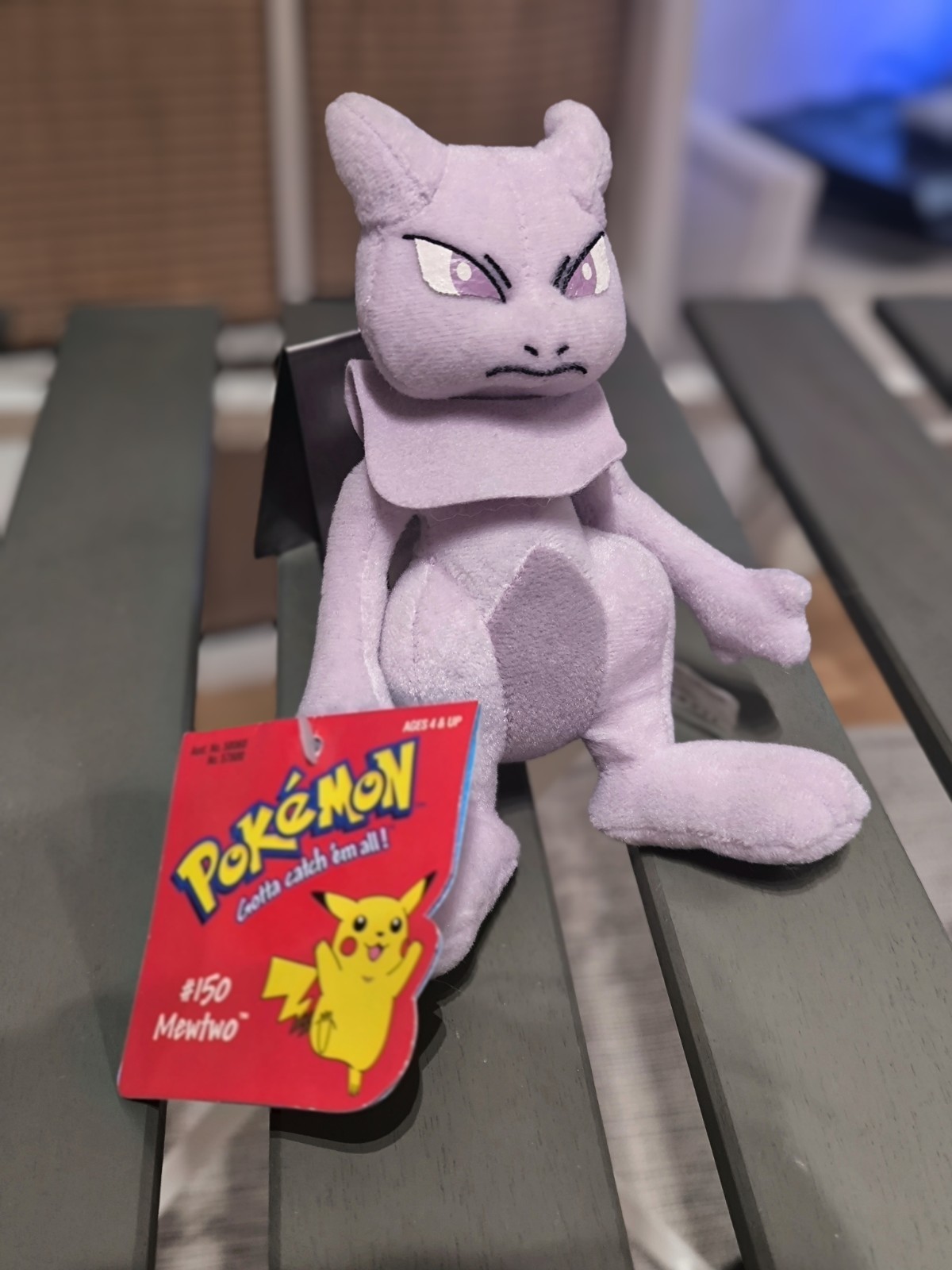 Vintage 1998/1999 Pokemon Mewtwo Hasbro Bean Bag Plush with Original Tag #150...