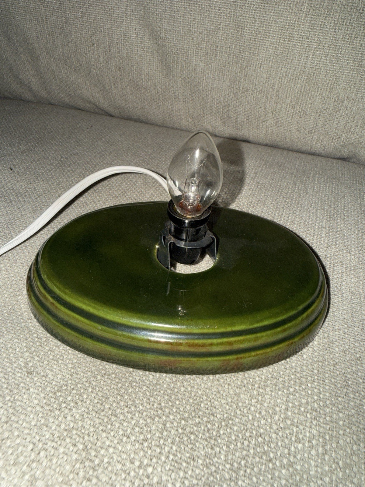 VTG Small Ceramic Christmas Tree Bulb Base With Design Replacement Part Working