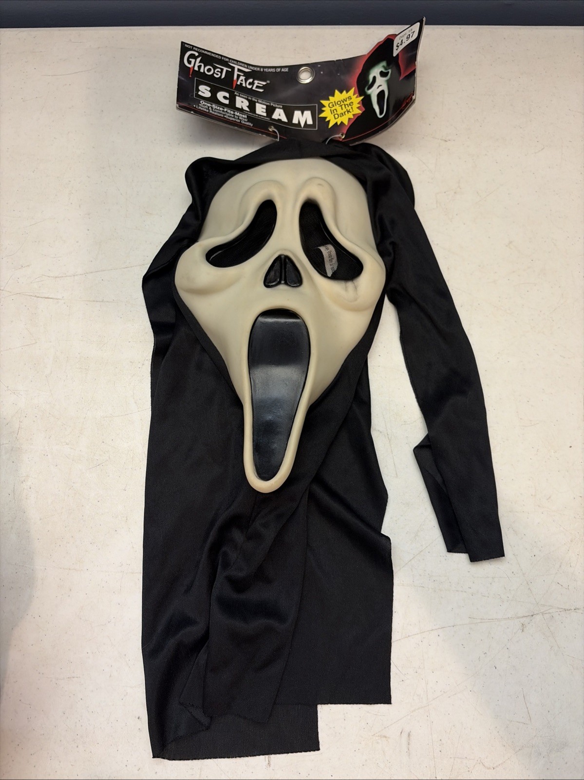 NWT NOS Vintage 1997 Easter Unlimited Fun World DIV Ghost Face Scream Mask S9206