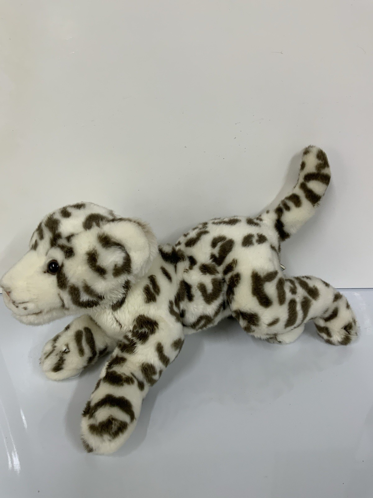Animal Alley Realistic Leopard Plush Baby White Snow Leopard Realistic Cuddly