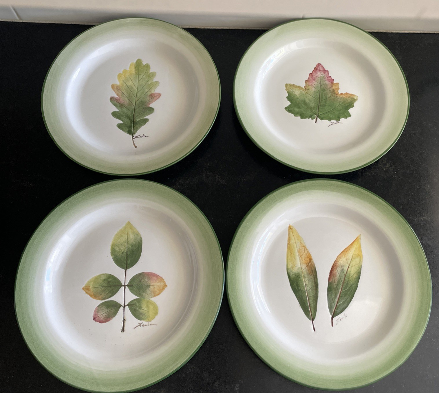 Set/4 VIETRI Italy~WALL ART Pressed Leaf 9\