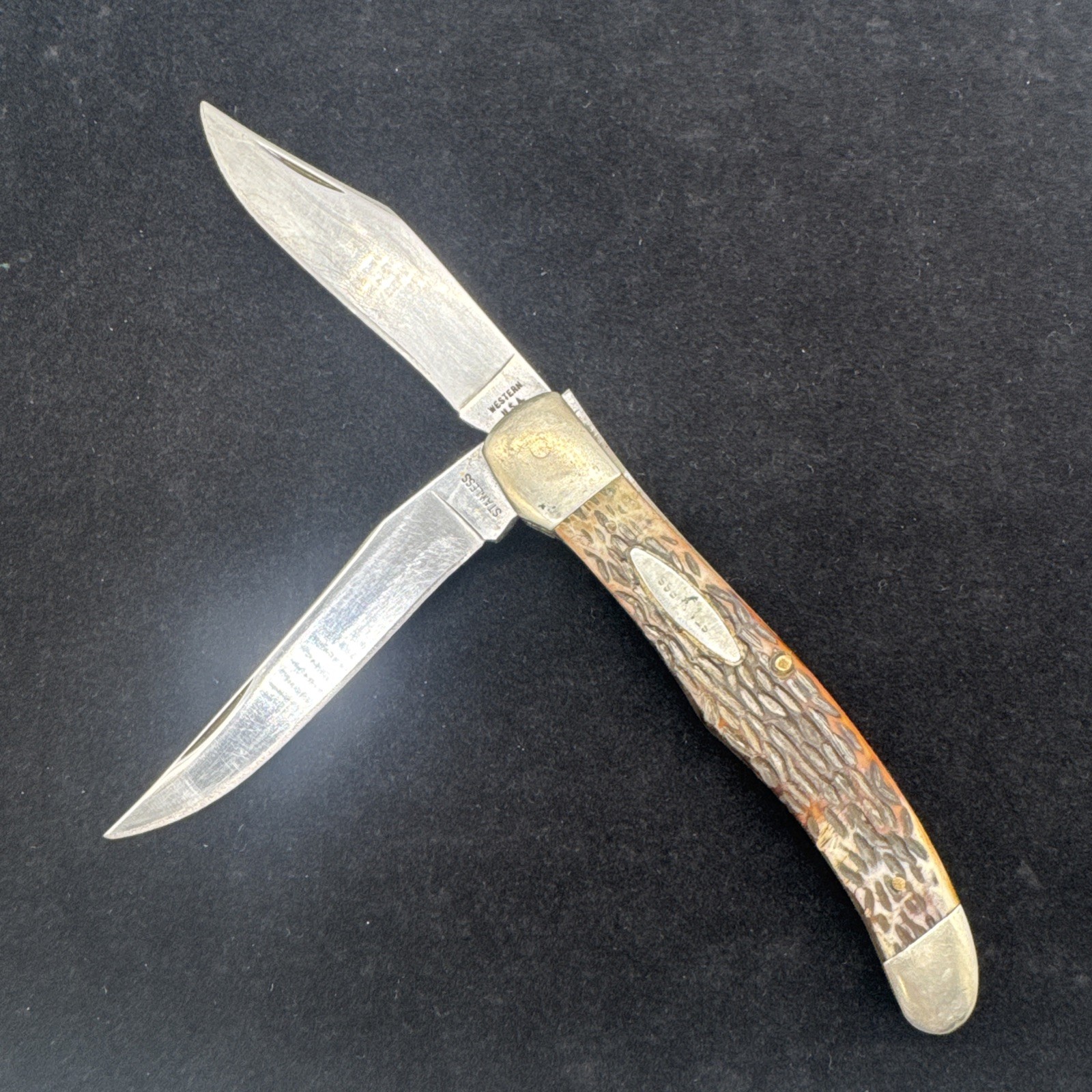 Vintage Western No. 062 Two Blade Folding Knife Boulder Colo. Made In U.S.A.