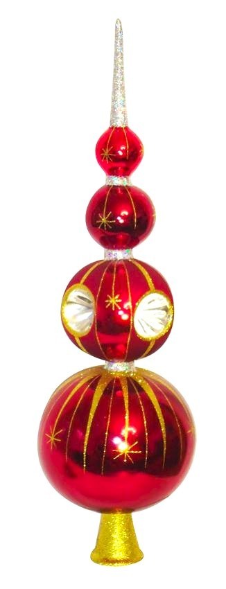 Larry Fraga Designs Tree Topper Burgundy Long Drop with Reflectors