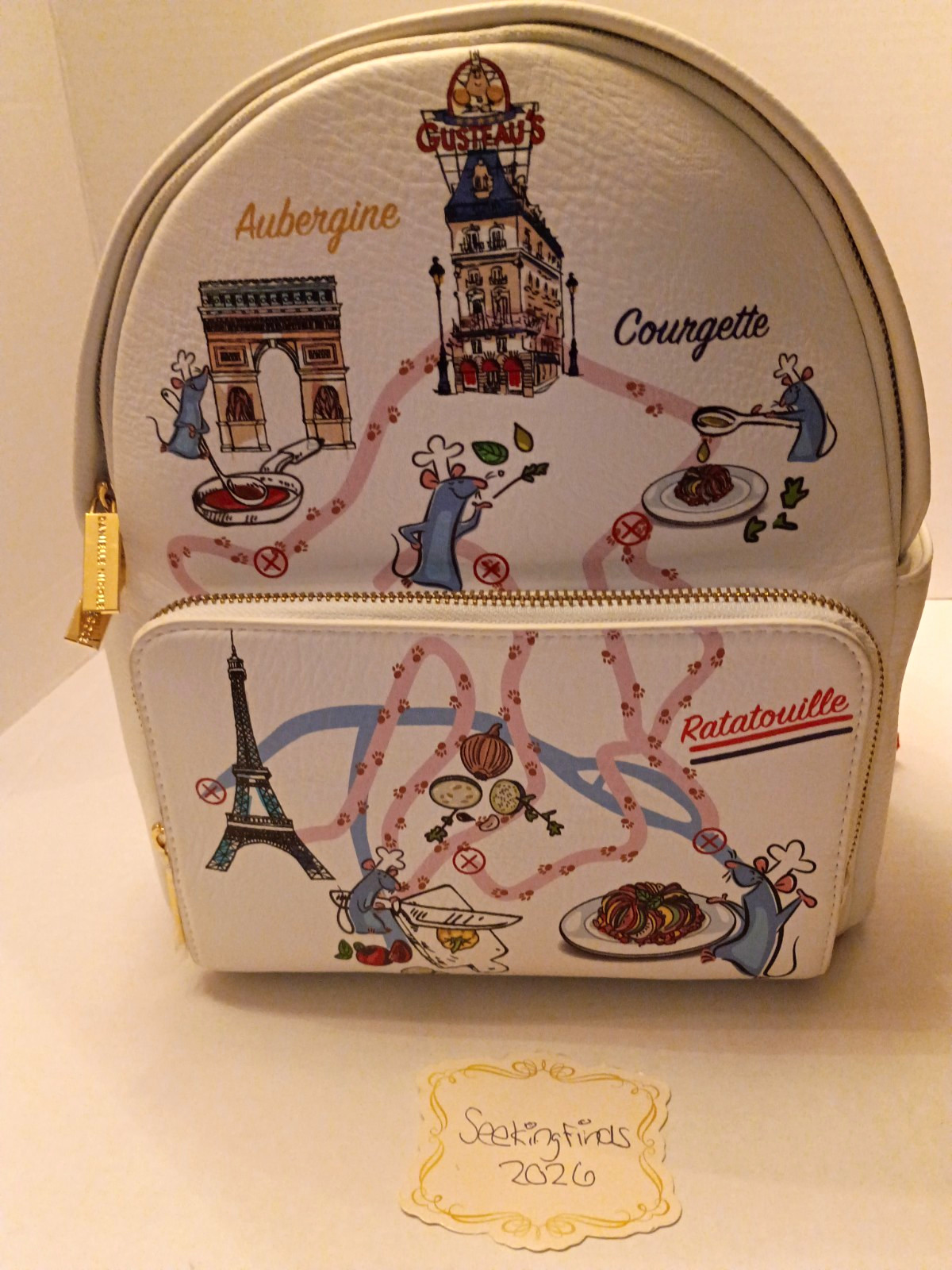 Danielle Nicole Disney Pixar Ratatouille Paris Map Remy Mini Backpack Used