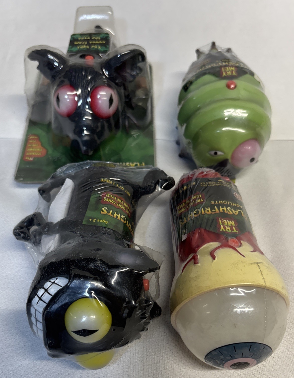 VTG Gemmy Halloween Flashlights Flash-Frights NOS HTF 1 Card Not Mint 4 Lot