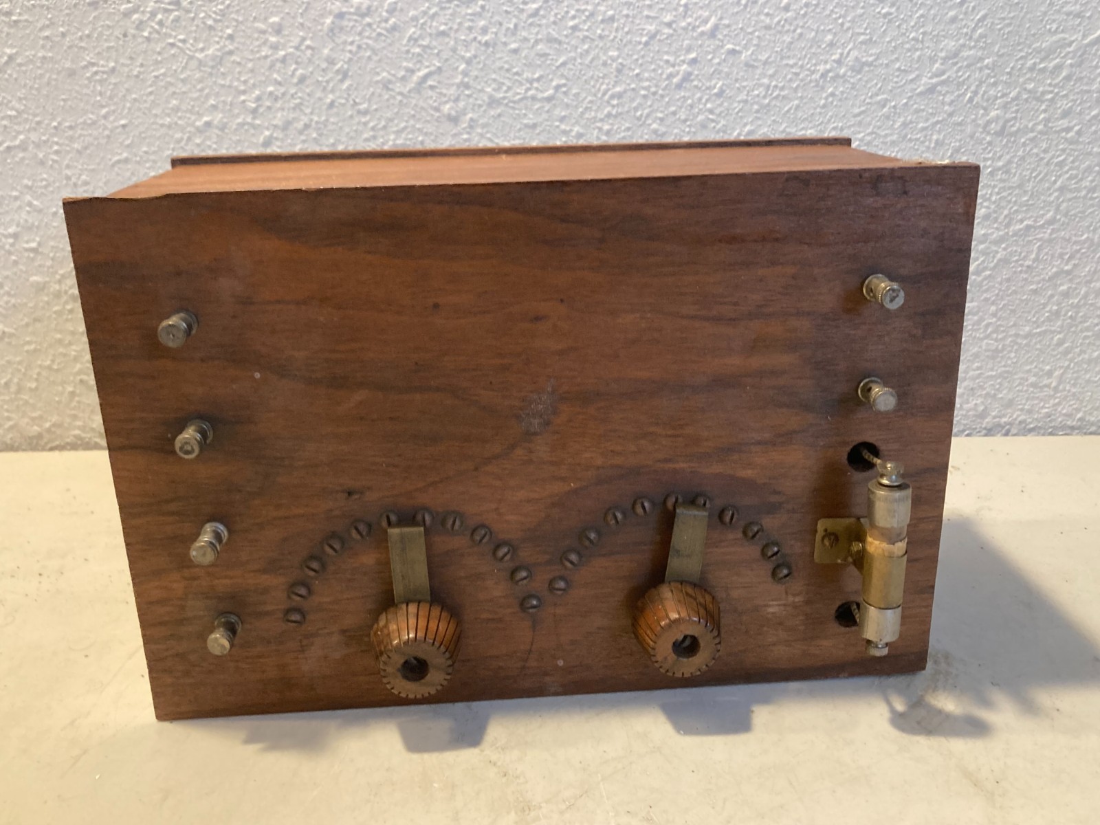 Antique 1910s-1920s Wireless Crystal Radio Receiver Tuner Coil Early Homemade