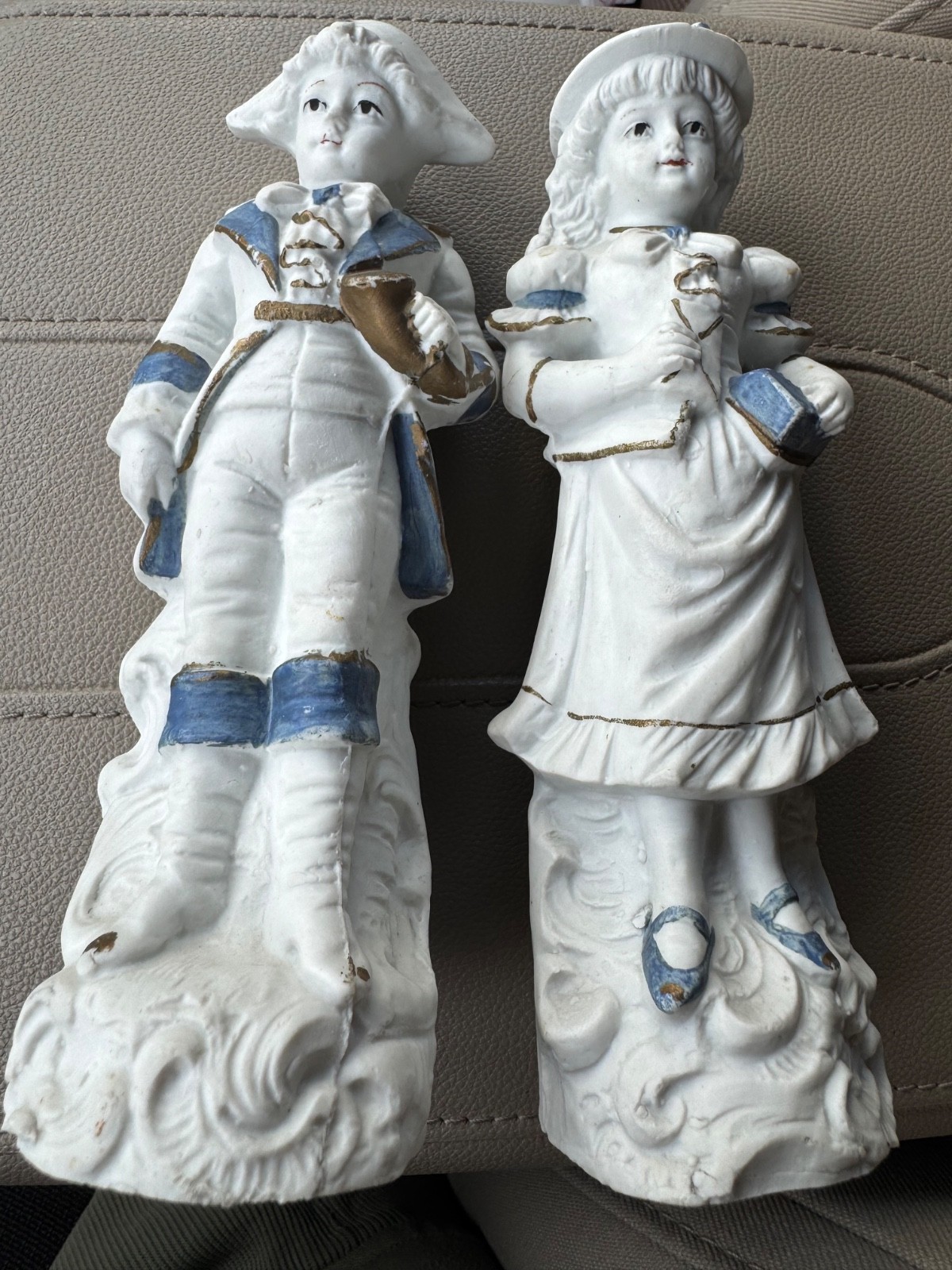 Antique Carl Schneider Grafenthal German Bisque Figurines Pair Colonial Couple