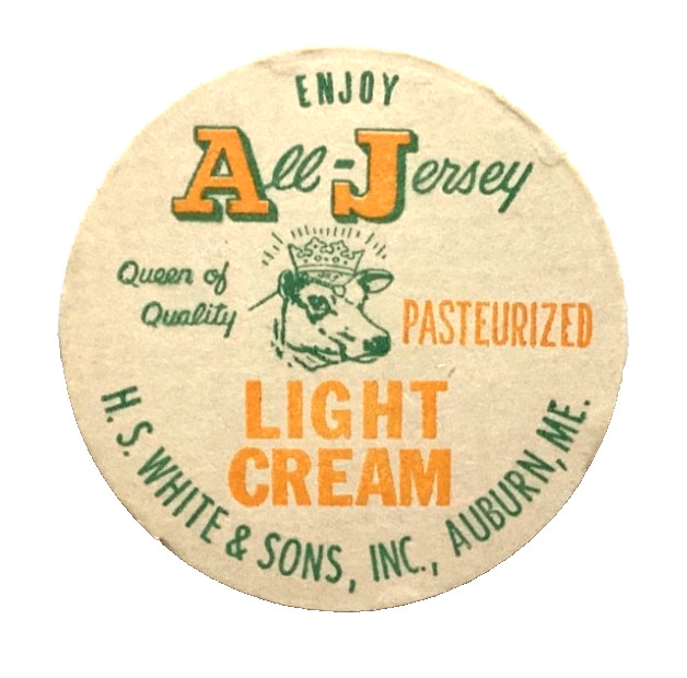 H  S  WHITE & SON INC  LIGHT CREAM  AUBURN  MAINE  ME  MILK BOTTLE CAPS