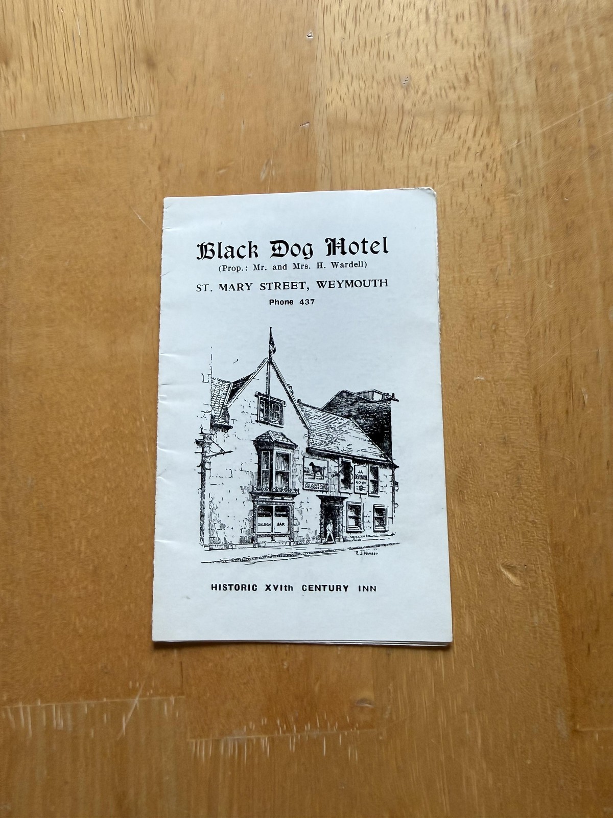 Vintage Black Dog Hotel Weymouth Travel Brochure Historic England UK Ephemera