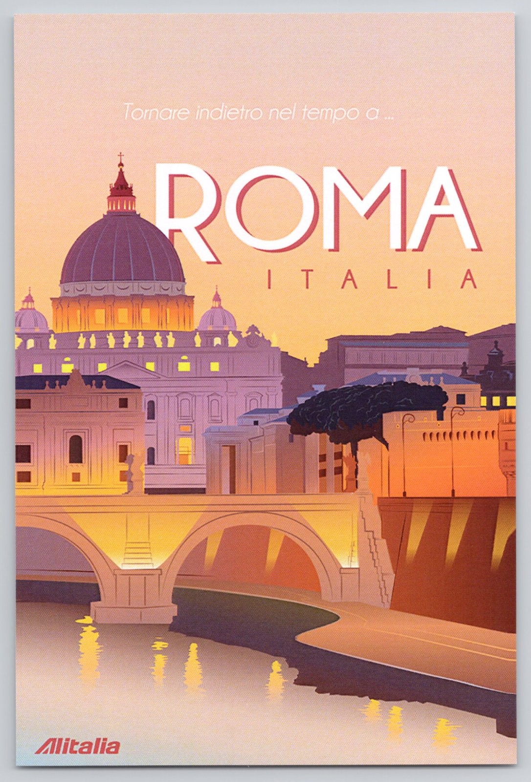 Rome Italy St Peter\'s Basilica Bridge Cityscape Roma Image Card 4\