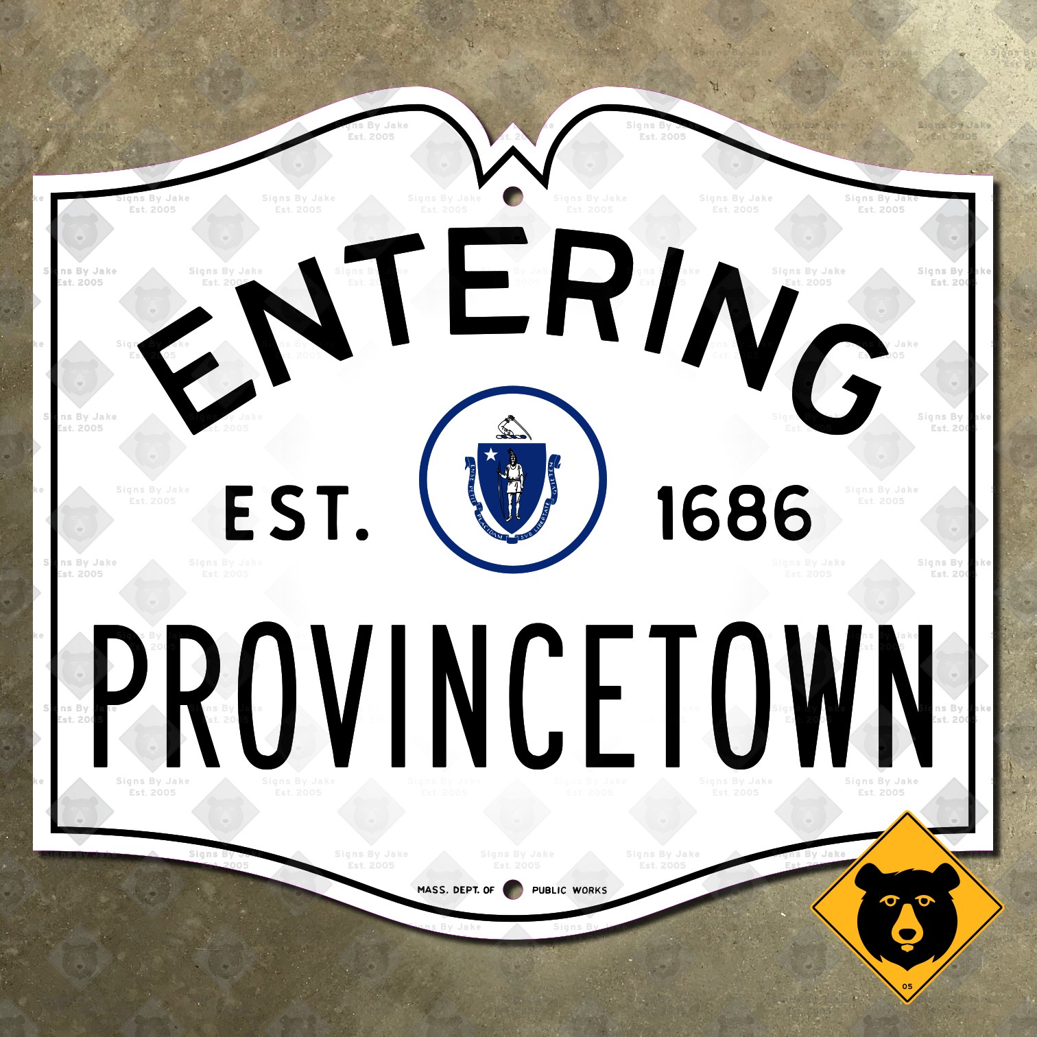 Entering Provincetown Massachusetts city limit road sign Cape Cod 1950 12x10