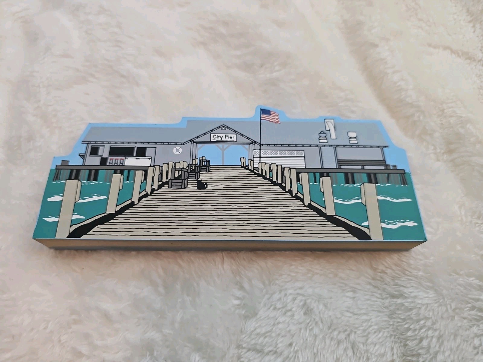 2002 The Cat's Meow Jaline ANNA MARIA CITY PIER Florida Wooden Shelf Sitter