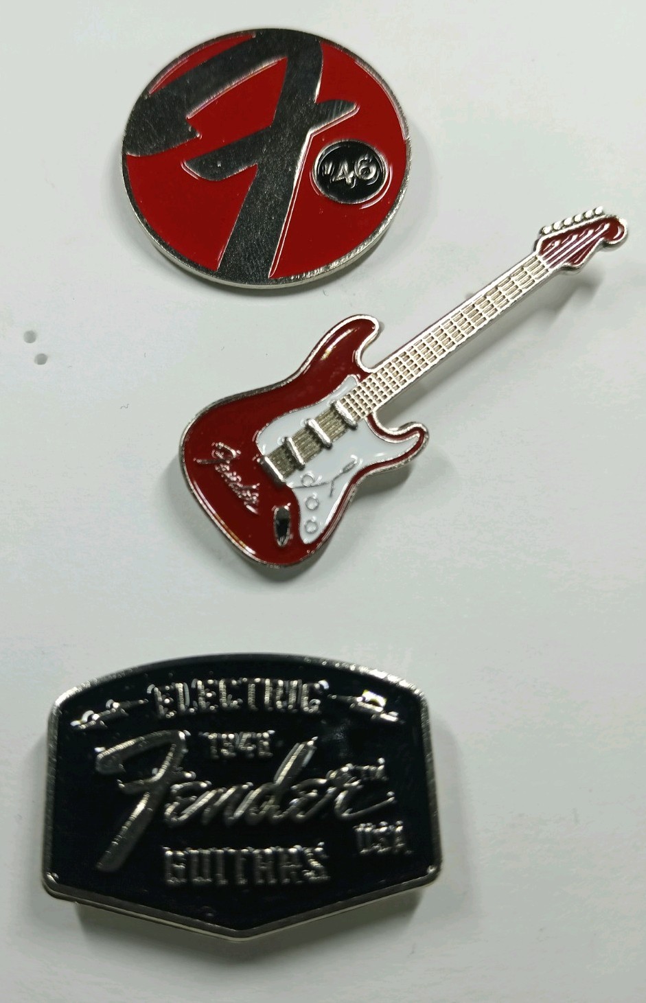 NEW Fender Guitars Collectible Pin Set - Set Of 3 Pins