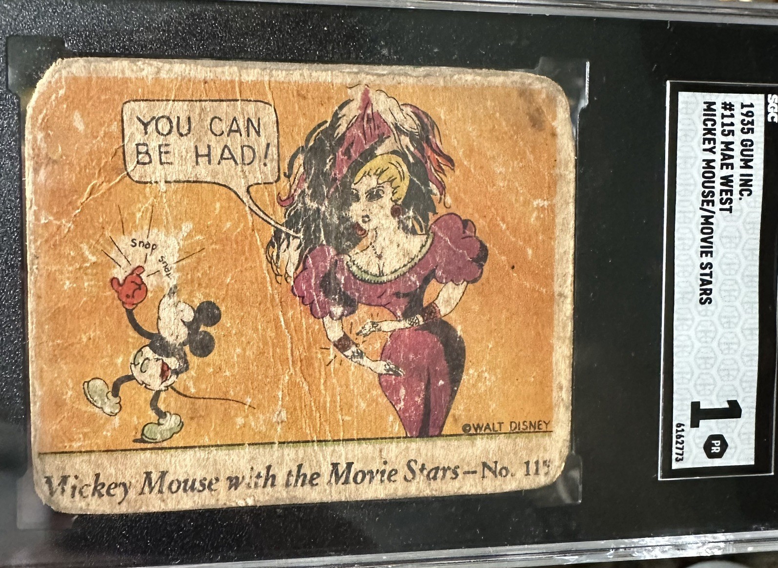 1935 MICKEY MOUSE With Movie STARS Mae West #115 SGC 1