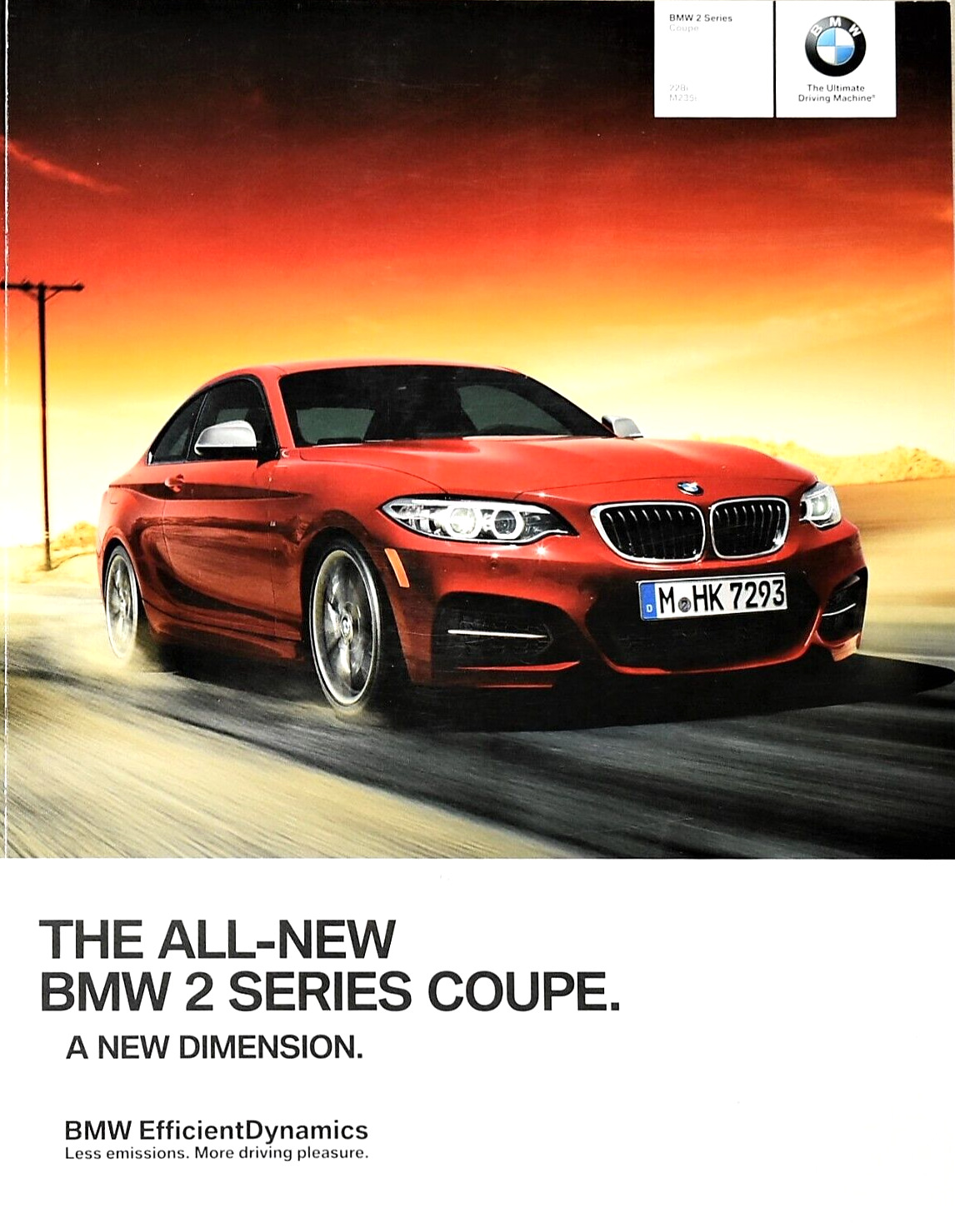 2014 BMW 2 SERIES COUPE SALES BROCHURE CATALOG ~ 64 PAGES