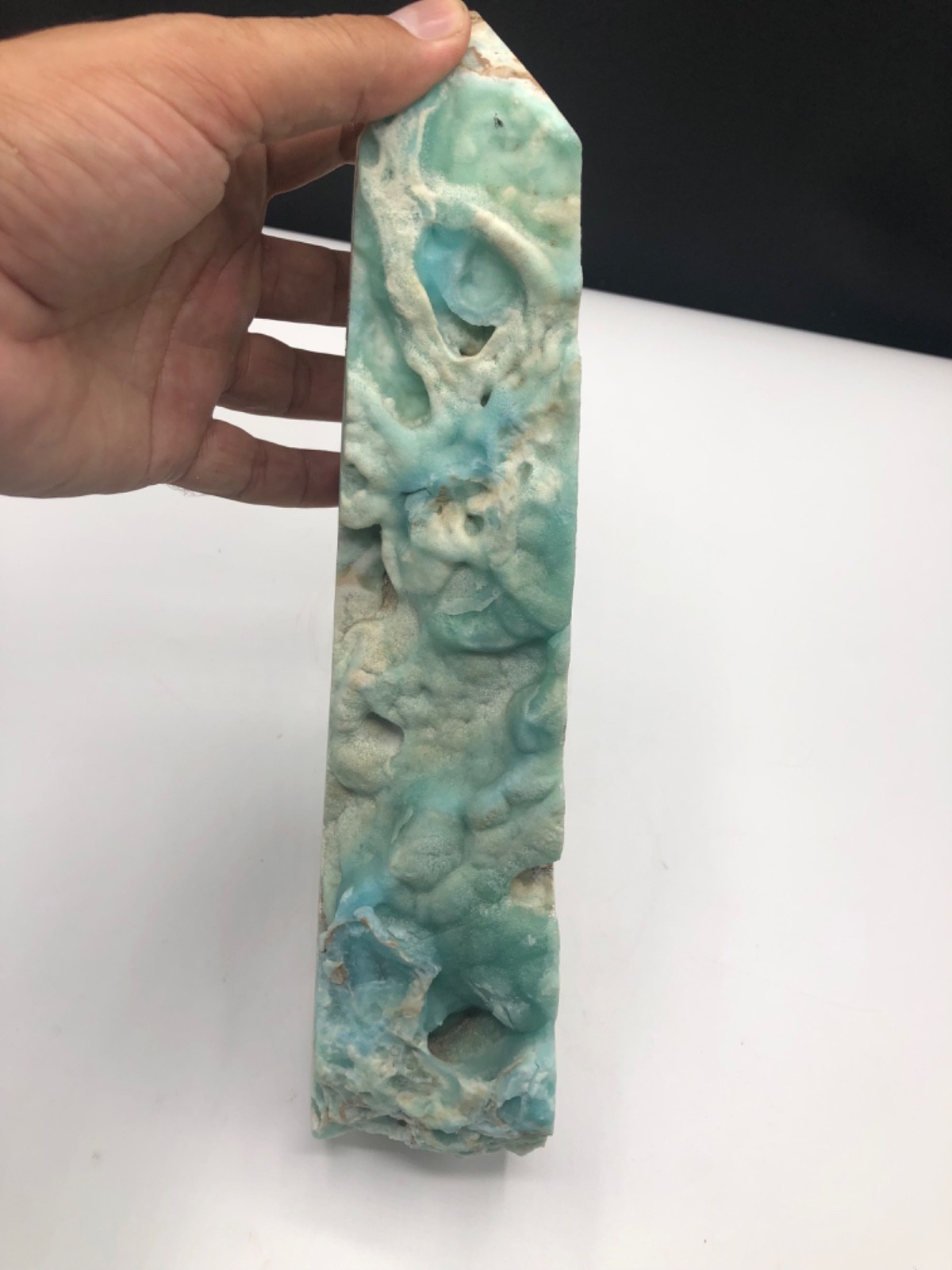 2.6KG Natural Blue Aragonite Tower Crystal Top Quality Gemstone Specimen