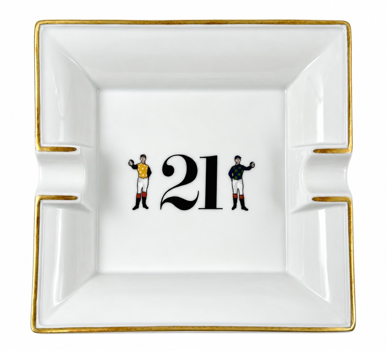 Vintage The 21 Club NYC Restaurant Equestrian Jockey Porcelain Ashtray