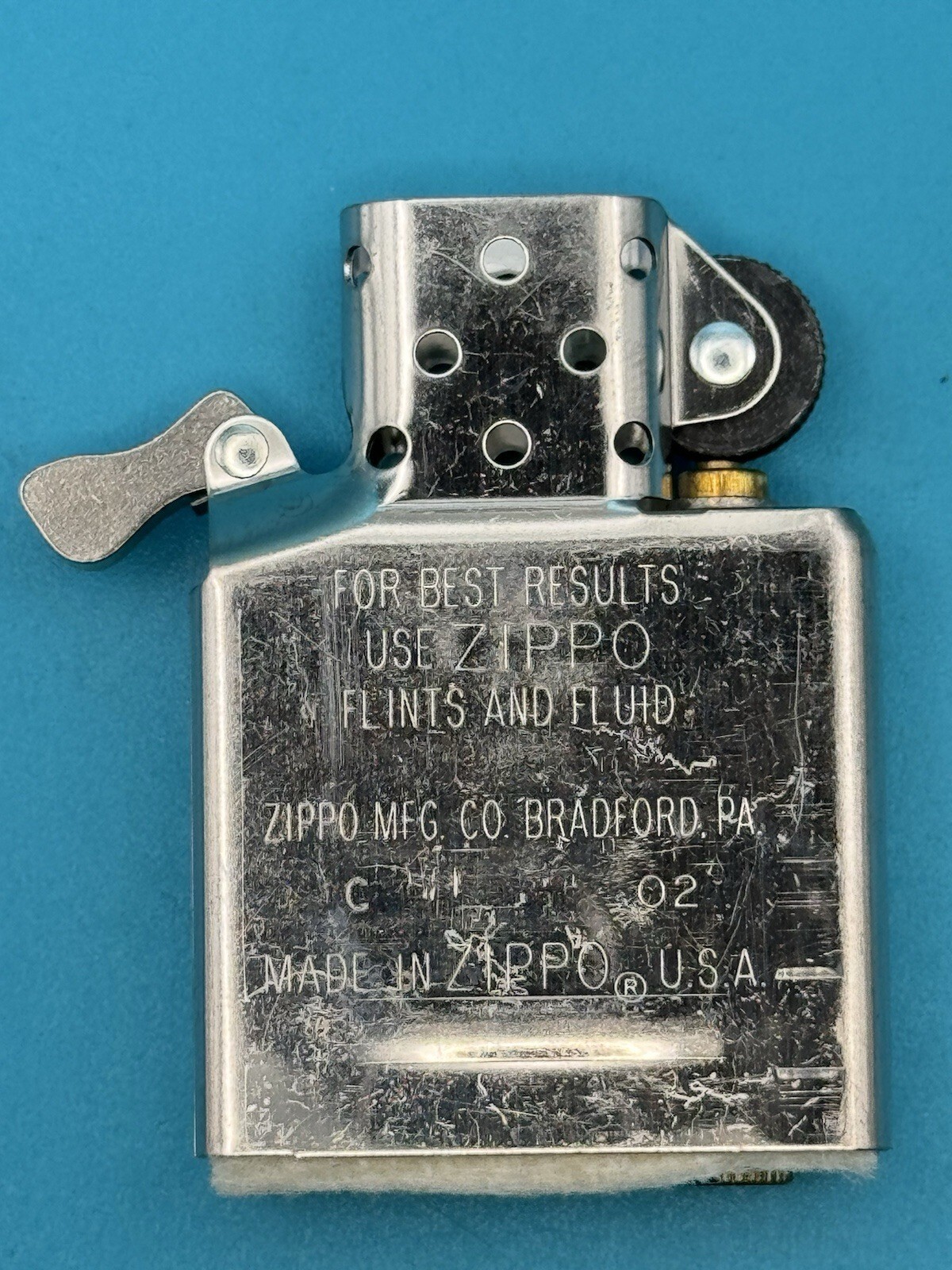 Vintage March (C) 2002 Zippo Lighter Chrome Insert Only NEW