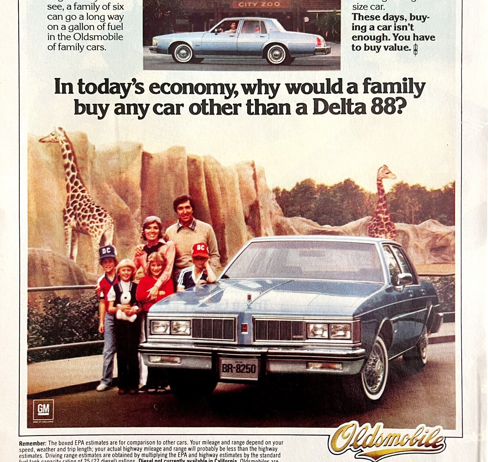 Oldsmobile Delta 88 V6 V8 Diesel 1980 Advertisement Vintage Automotobilia DWEE24