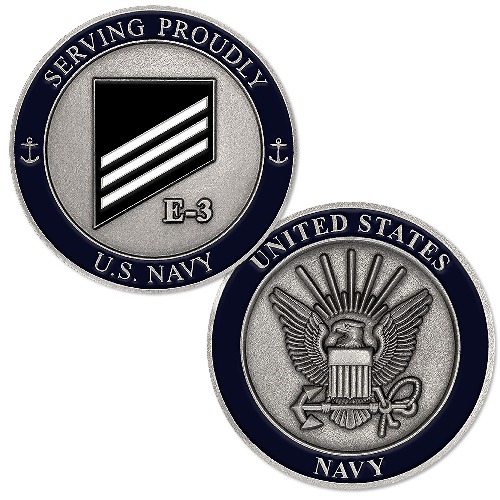 NEW U.S. Navy Rank E-3 White Seaman Challenge Coin.