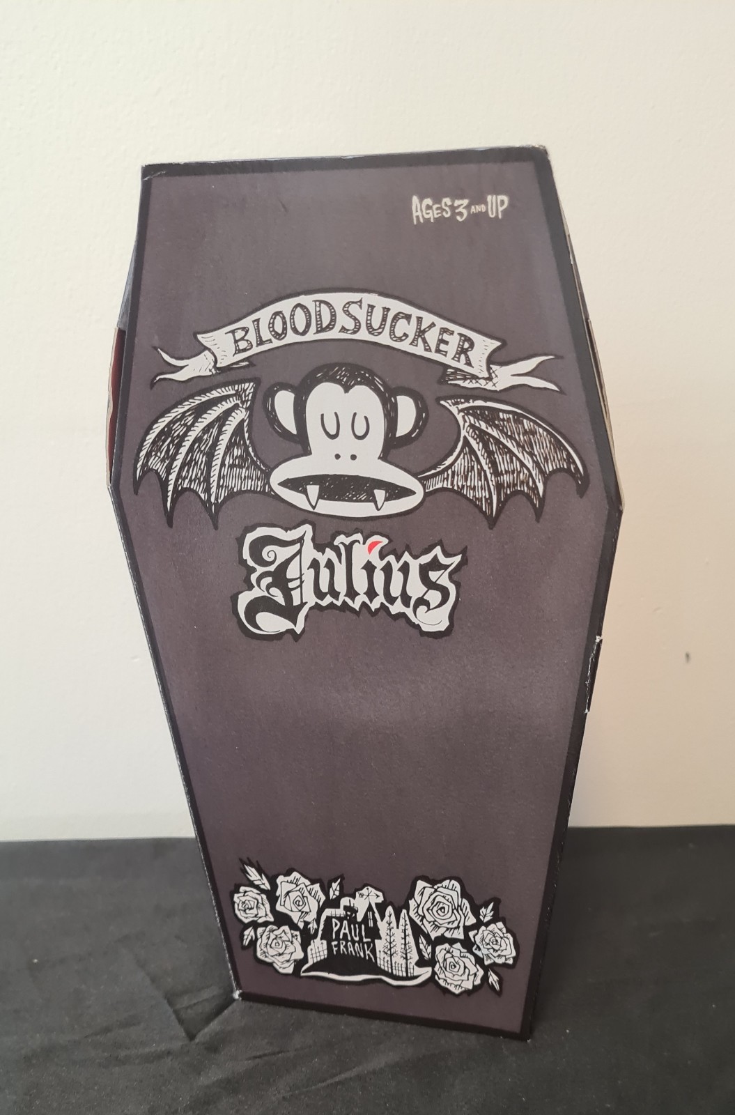 PAUL FRANK Vintage JULIUS BLOODSUCKER Vampire 8” Plush Doll Goth Coffin RARE