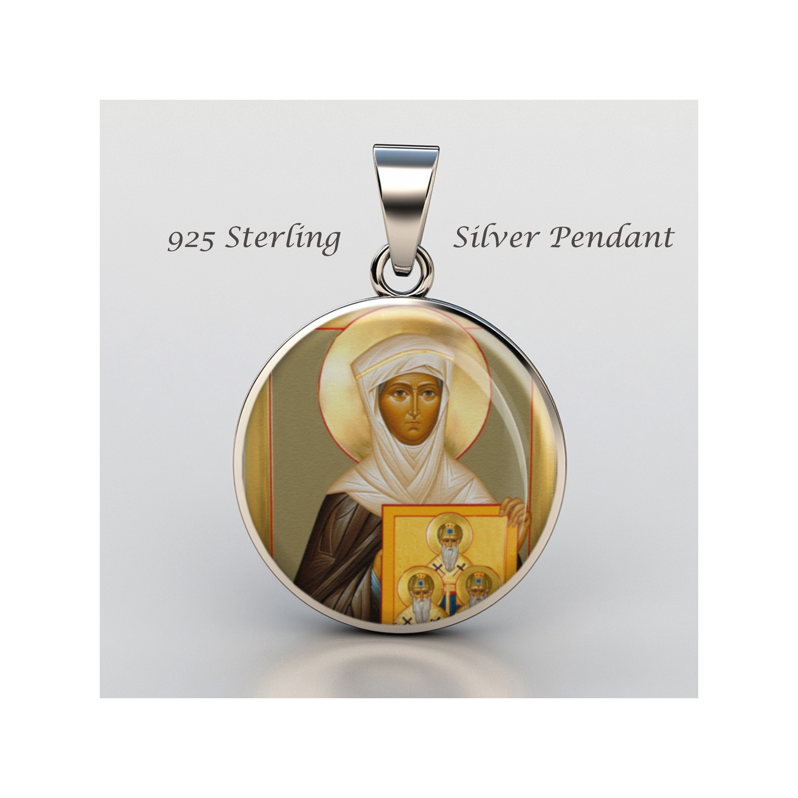 Saint Venerable Mother Macrina 925 Sterling Silver Christian Medal