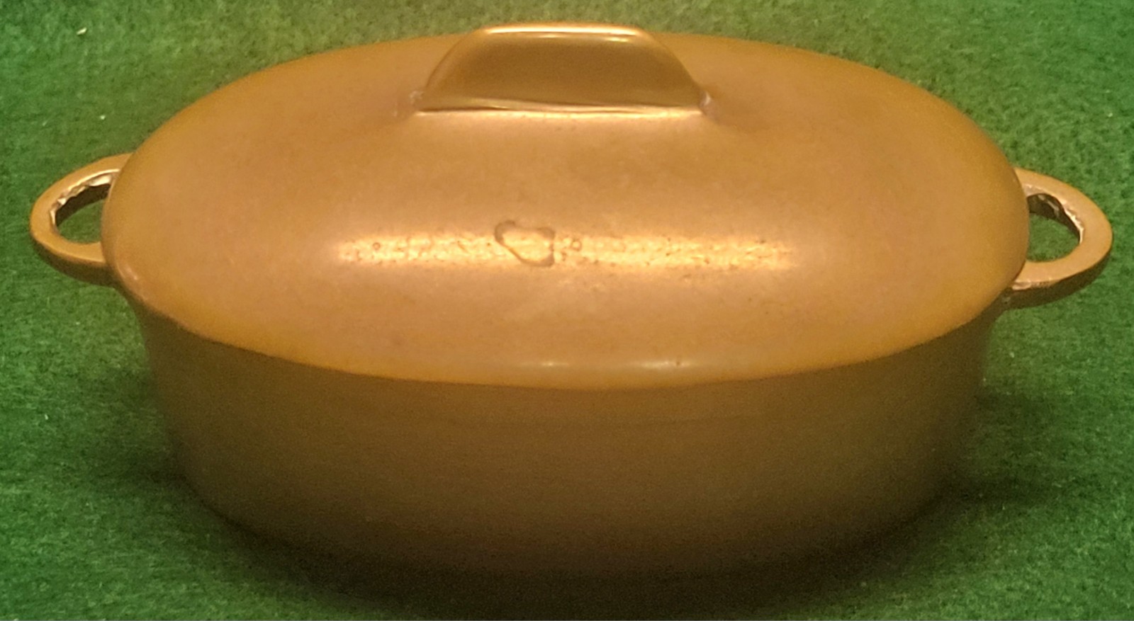 Rare Vintage Le Creuset La Mama Mini Salesman Sample Enzo Mari Cast Bronze Oval