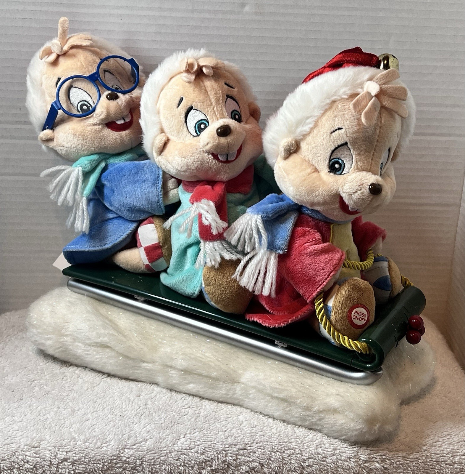 Vtg/2006 Gemmy/Alvin & The Chipmunks Sleigh Ride Musical Plush Christmas Decor