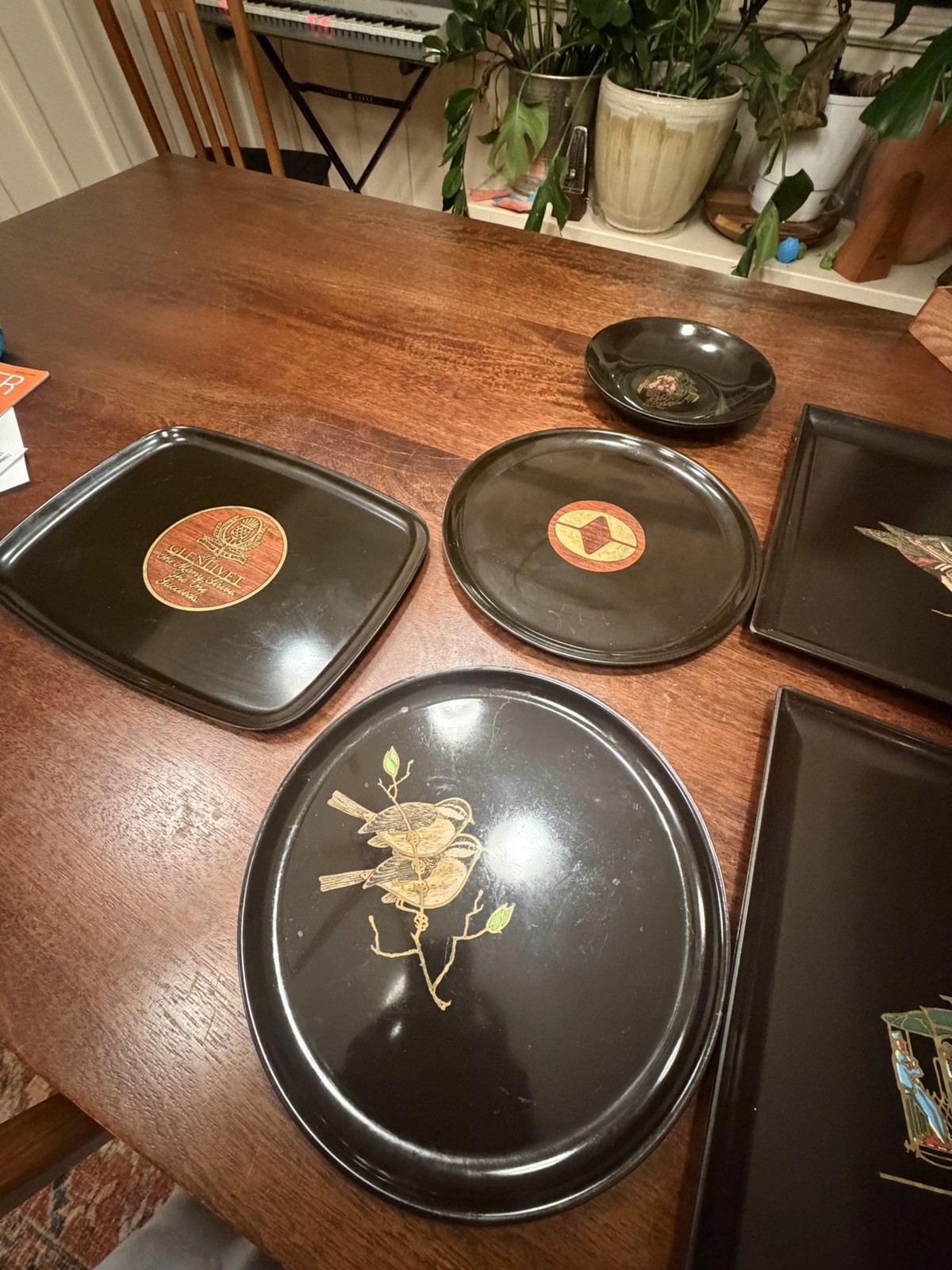 Lot of Vintage mid-century modern Couroc of Monterey serving trays
