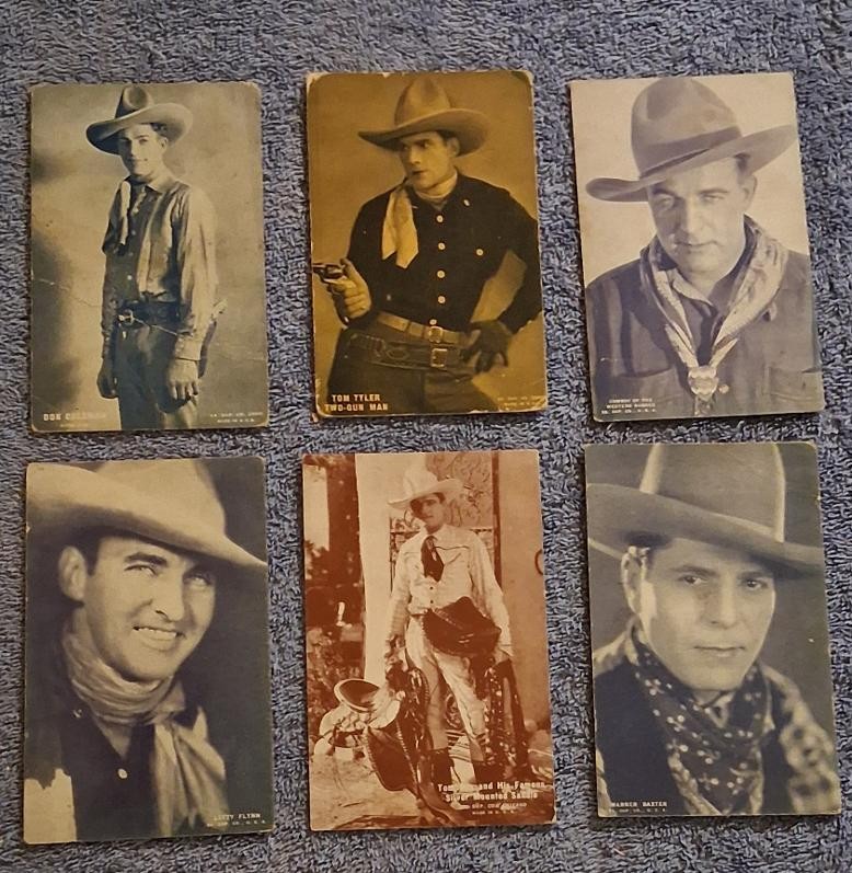1920\'s Cowboy Exhibit/Arcade - LOT OF 6 ORIGINALS TOM MIX, WARNER BAXTER
