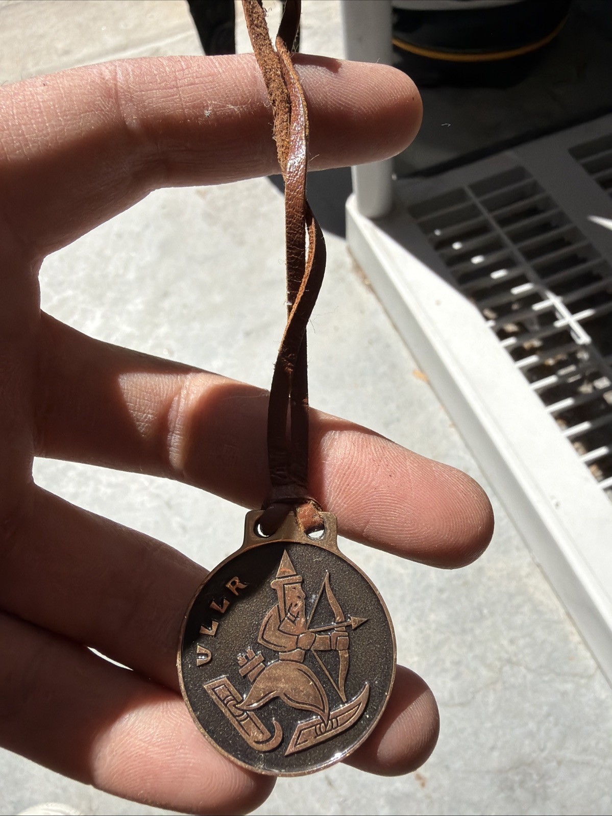 Vintage ULLR Ski PIN Talisman Nordic God Of Skiing Hunting Souvenir Switzerland