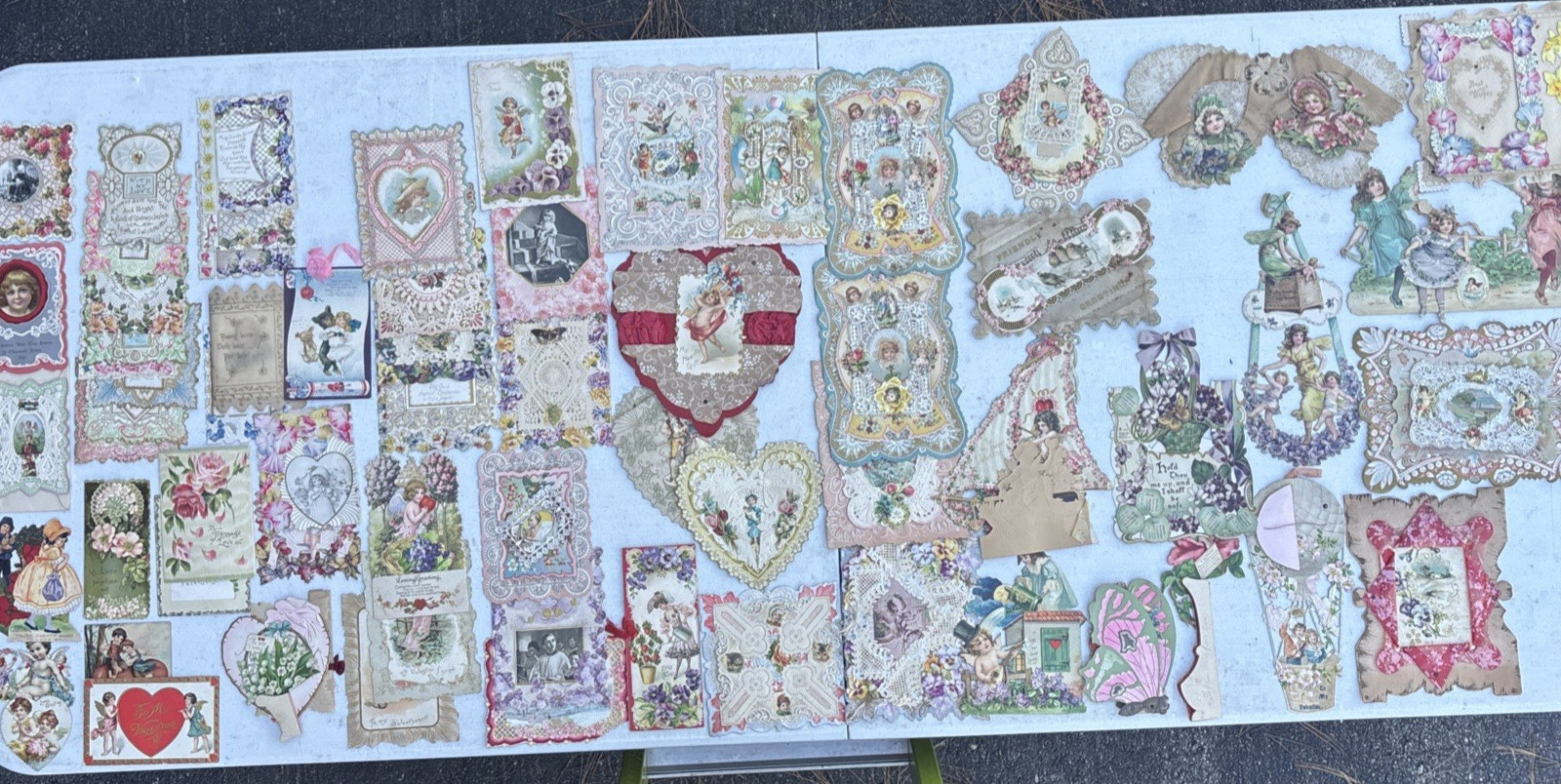 70 Antique Valentine’s Greeting Cards, Mechanicals, Cutouts, Estate Collection