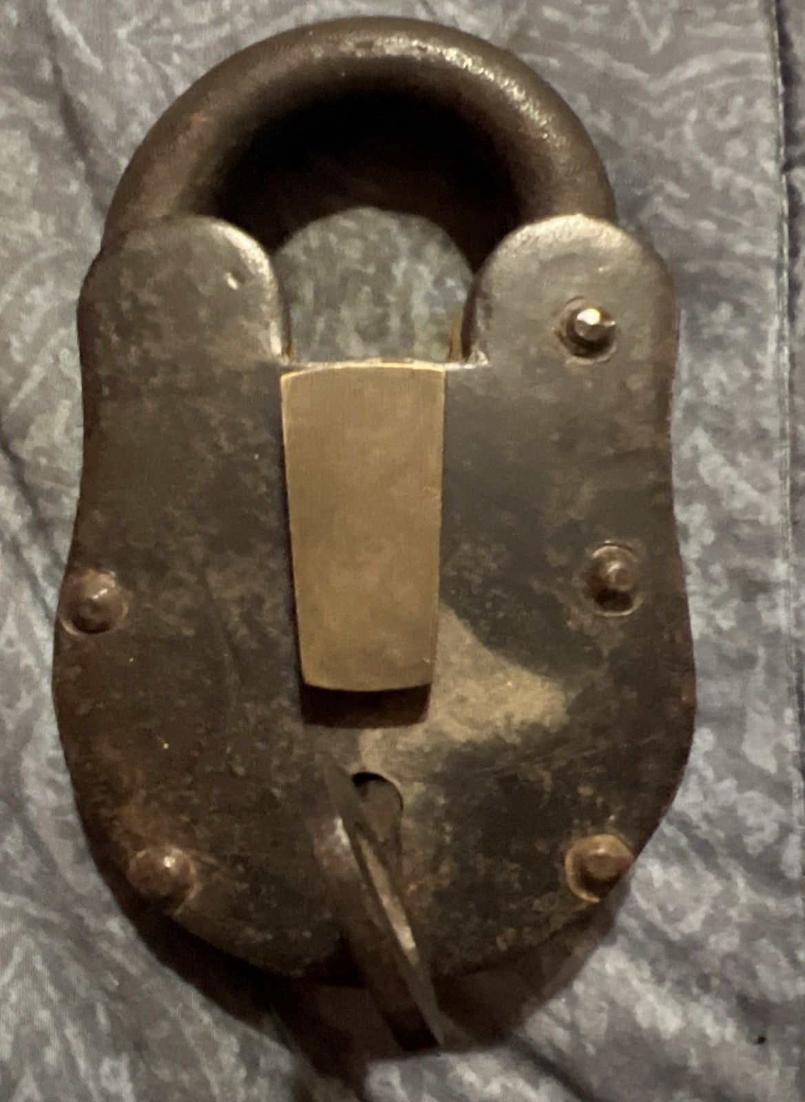 Old Padlock Iron Lock and Key Old Vintage Antique 1800s Style 4in