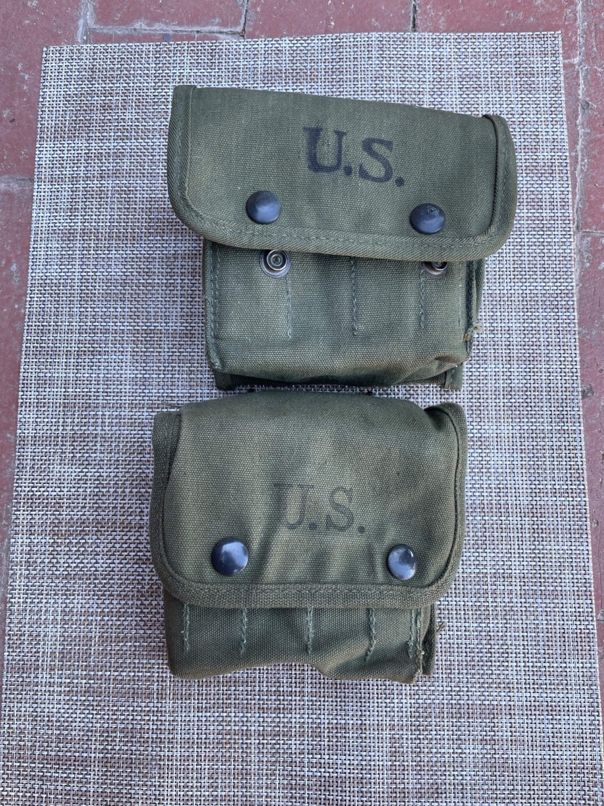 2 Original WW2 WWII US Military Jungle First Aid Kit Canvas Pouch contents