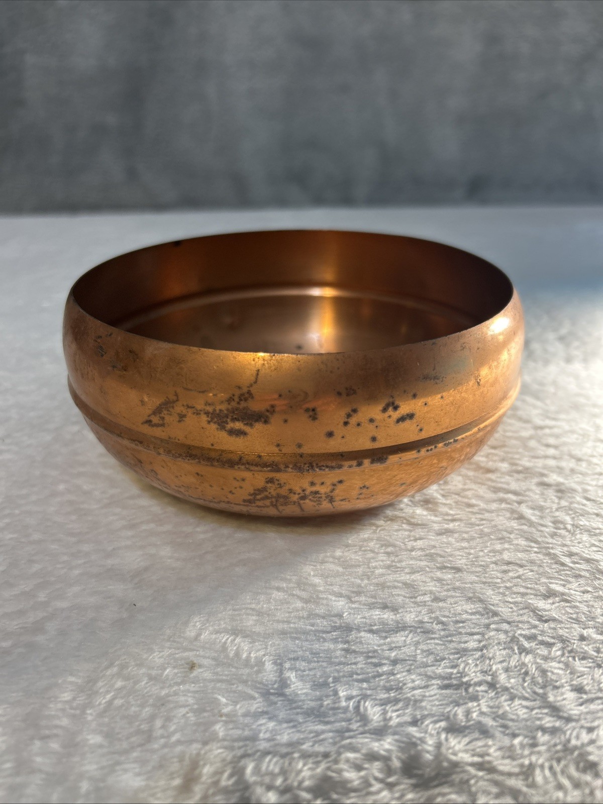 Coppercraft Guild Hammered Footed Bowl Home Decor 6” Copper Vintage MCM