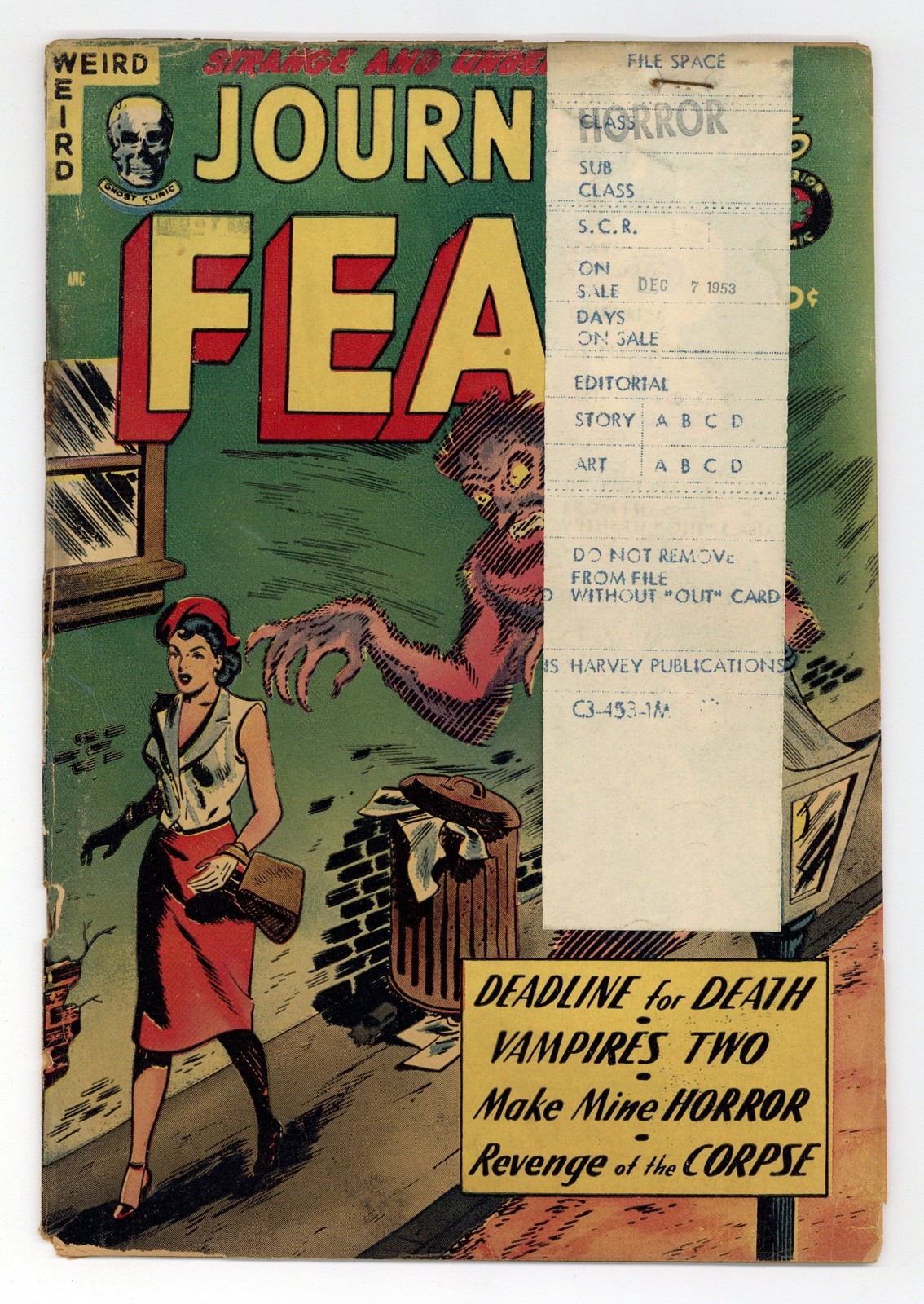 Journey into Fear #17 GD- 1.8 1954