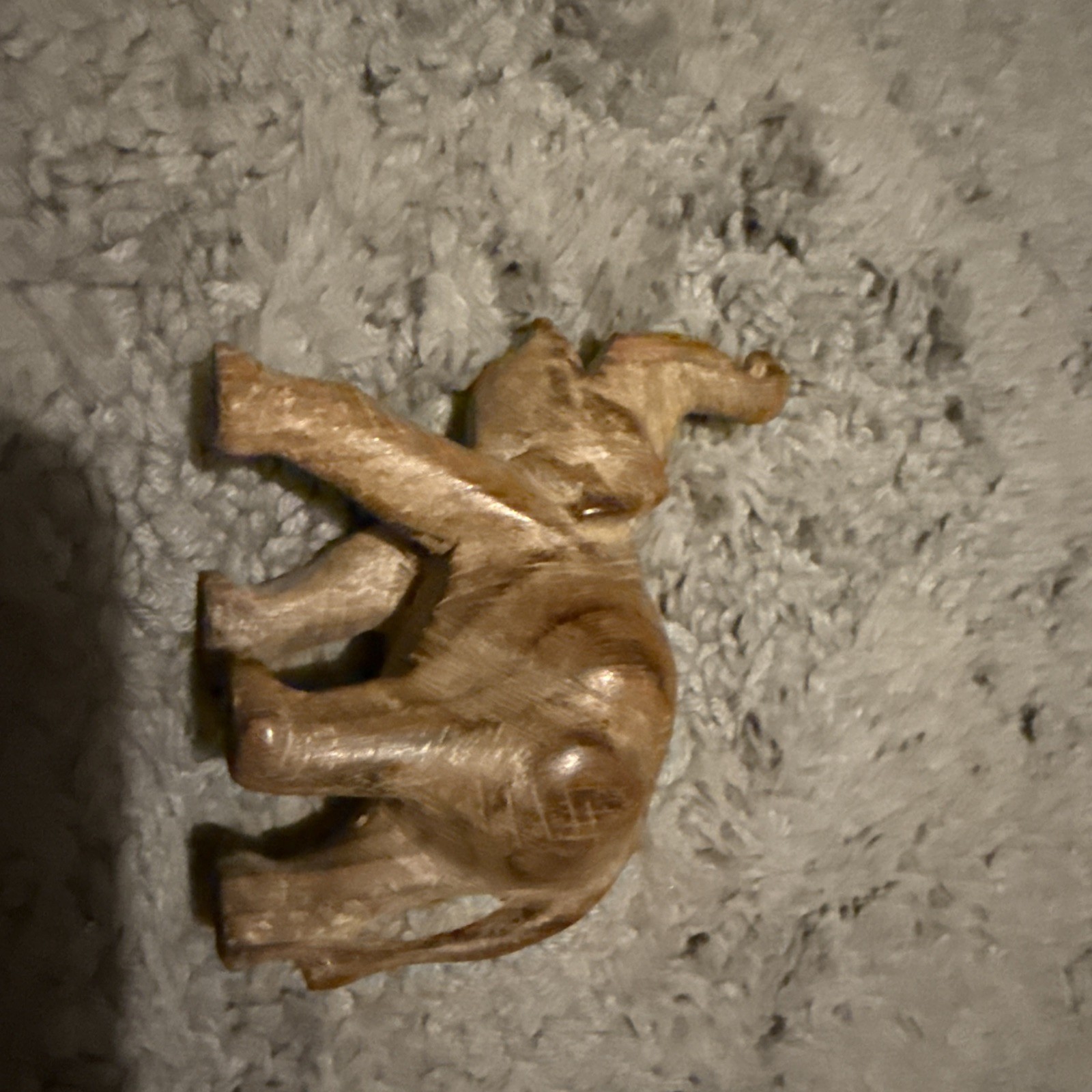 Vintage Hand Carved Wooden Elephant Statue