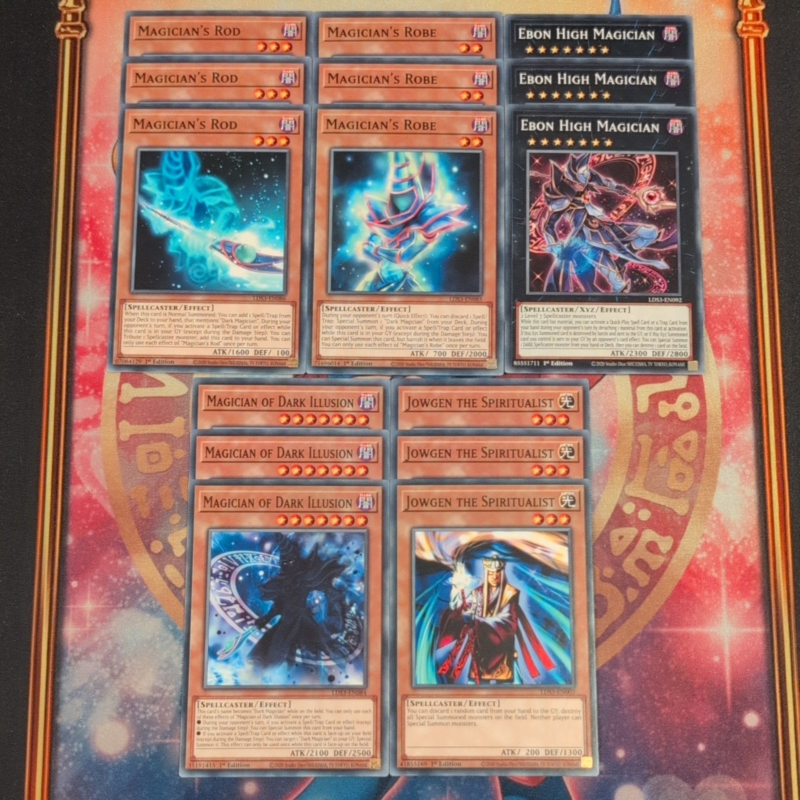 15cd Magician's Rod/Robe/Ebon/Dark Illusion Jowgen core w/ LDS3-EN086/085 Yugioh
