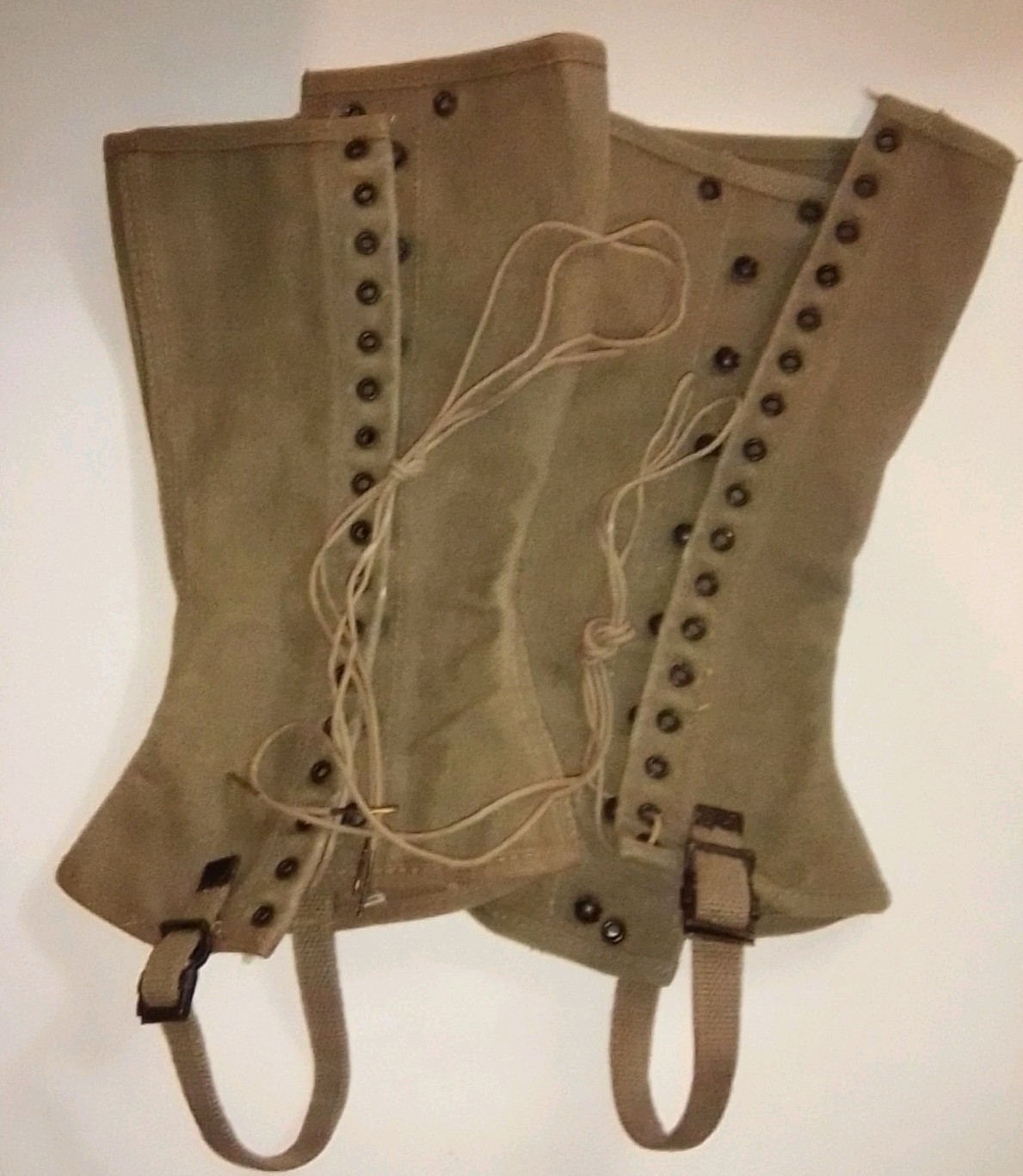 Vtg WWII 1938 Military Issue PUTTEES Leg Guards Spats Gaiters CS 3R Dismounted 