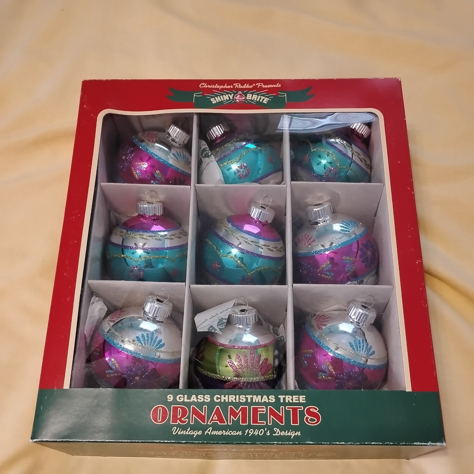 RADKO  SHINY BRITE 2016  GLASS  ORNAMENTS