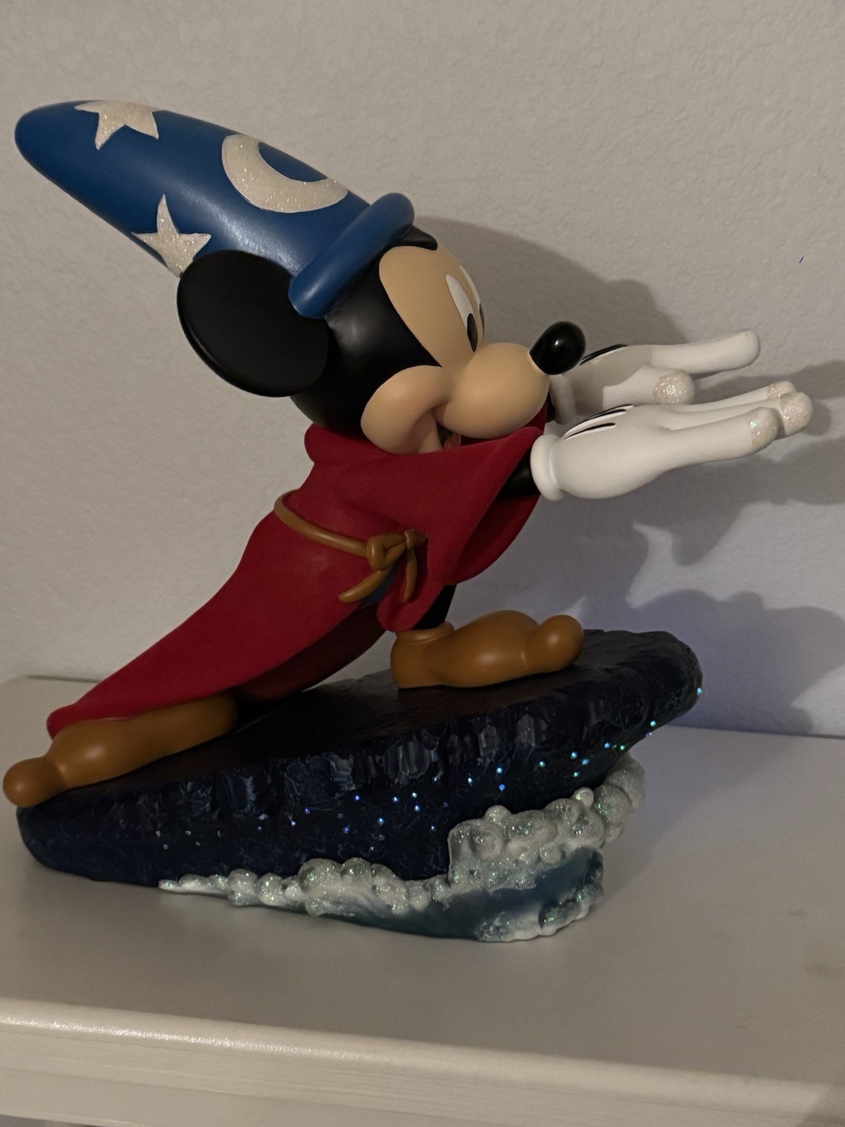 Disney Parks Mickey Sorcerer Medium Figurine Light Up Art Of Disney Statue