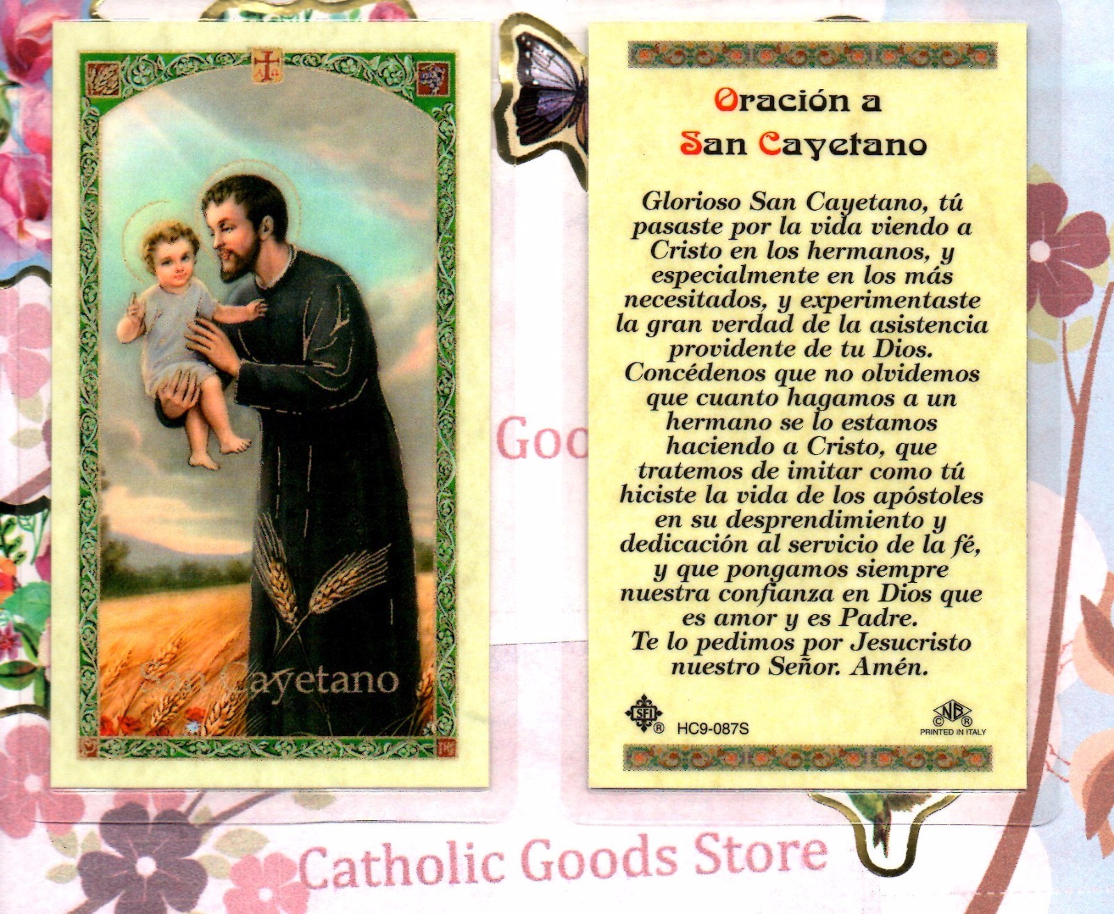 San Cayetano - Oracion a San Cayetano- Spanish - Laminated  Holy Card
