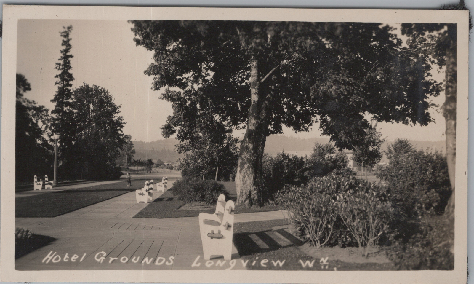 Antique PNW 1929 Hotel Grounds Longview Washington OOAK Original Photo