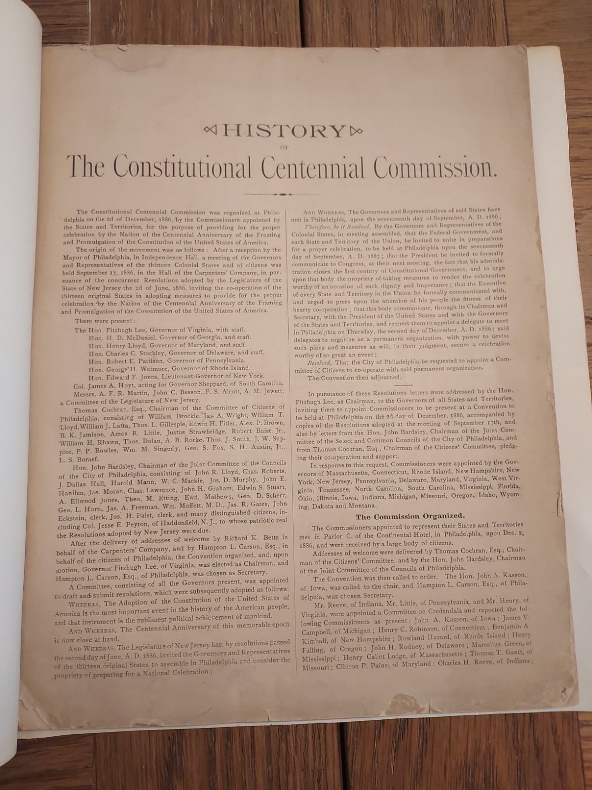 1887 Official Programme of Constitutional Centennial Celebration Philadelphia PA