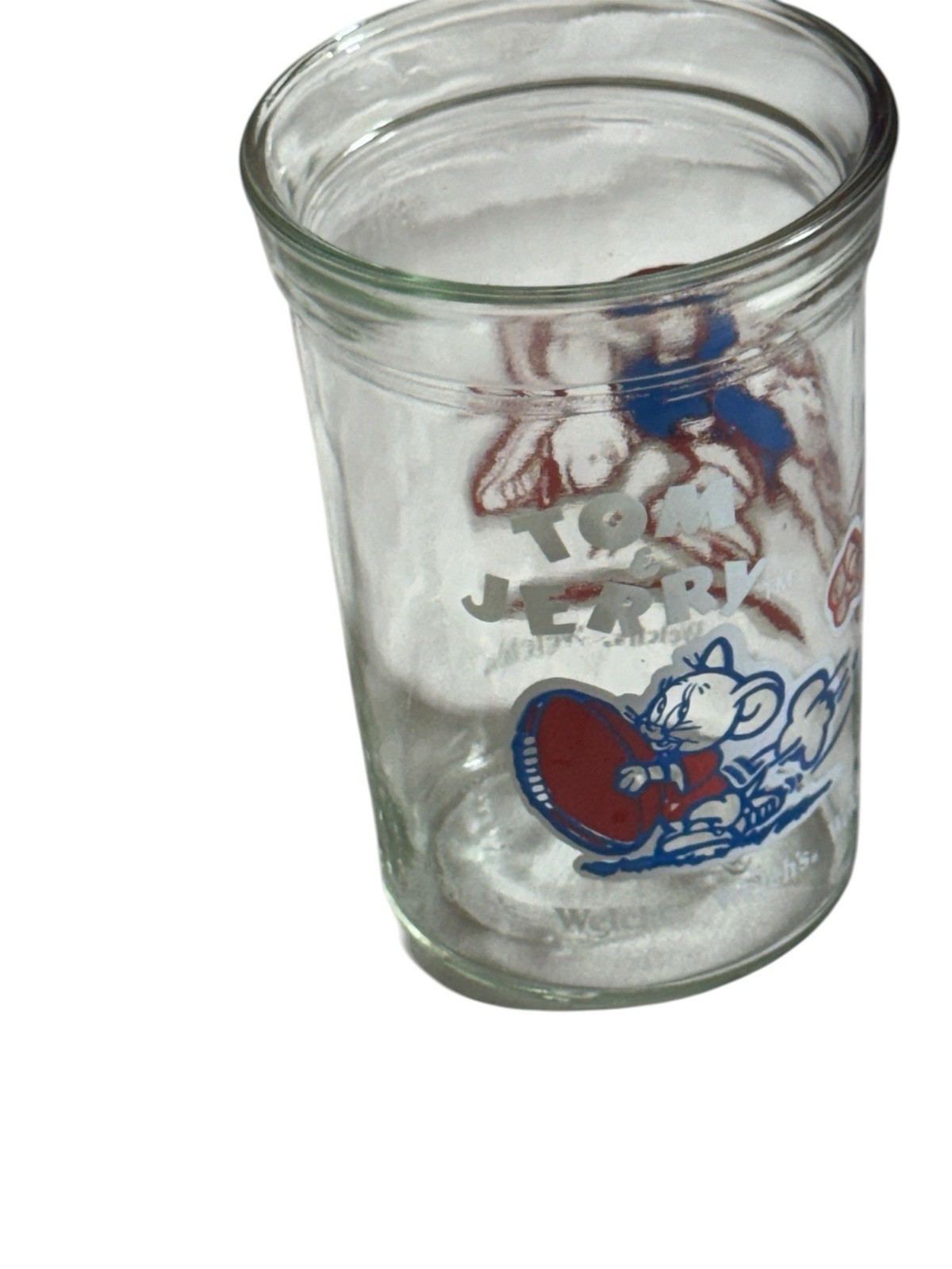 Welch's Tom and Jerry Collectible Jelly Jar Glasses 1990s Vintage Football